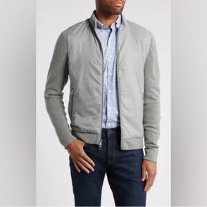 Peter Millar Crown Crafted Holdridge Hybrid Zip Jacket Gale Gray Size L